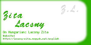 zita lacsny business card